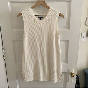 banana republic cream longline sweater vest size s small